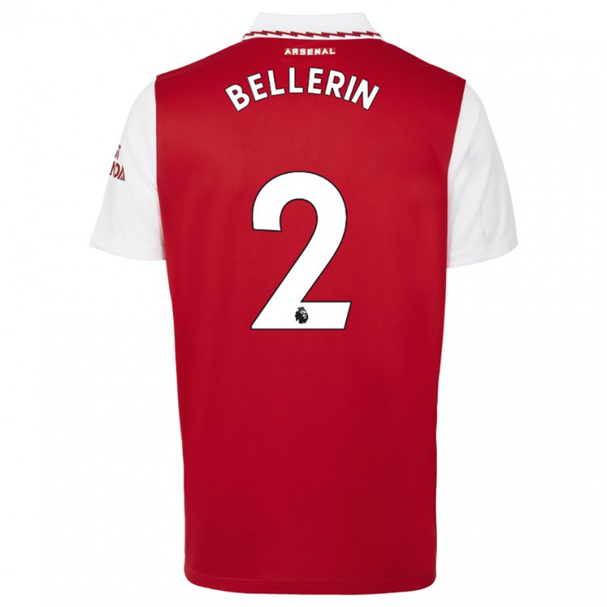 Damen Hector Bellerin #2 Rot Weiß Heimtrikot Trikot 2022/23 T-shirt Österreich