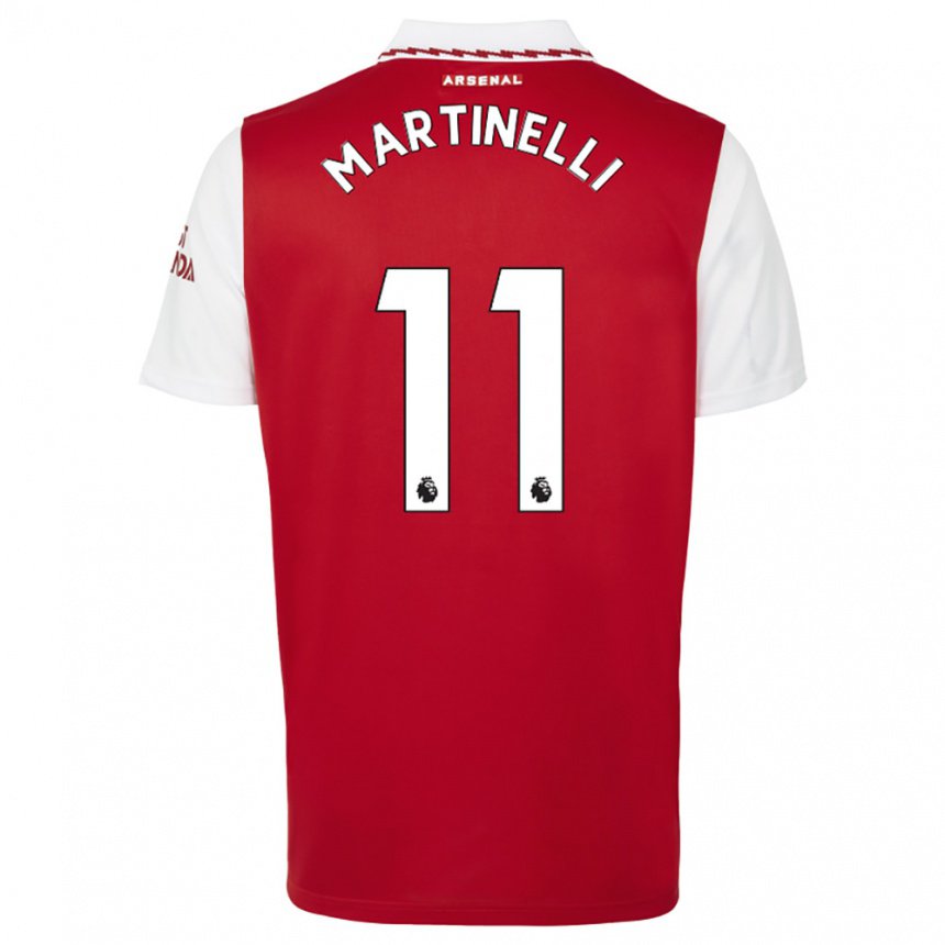 Damen Gabriel Martinelli #11 Rot Weiß Heimtrikot Trikot 2022/23 T-shirt Österreich
