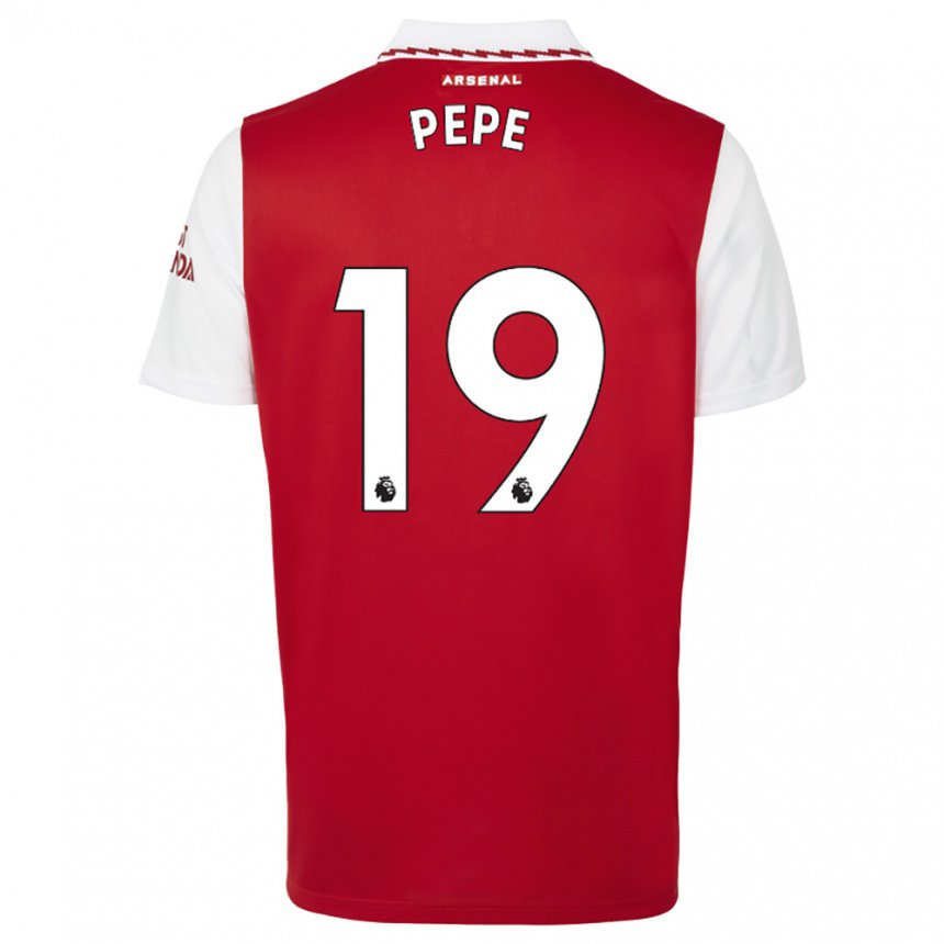 Damen Nicolas Pepe #19 Rot Weiß Heimtrikot Trikot 2022/23 T-shirt Österreich