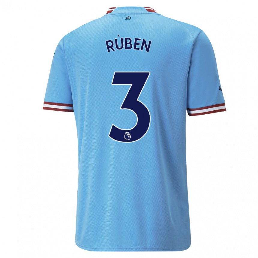 Damen Ruben Dias #3 Blau Rot Heimtrikot Trikot 2022/23 T-shirt Österreich
