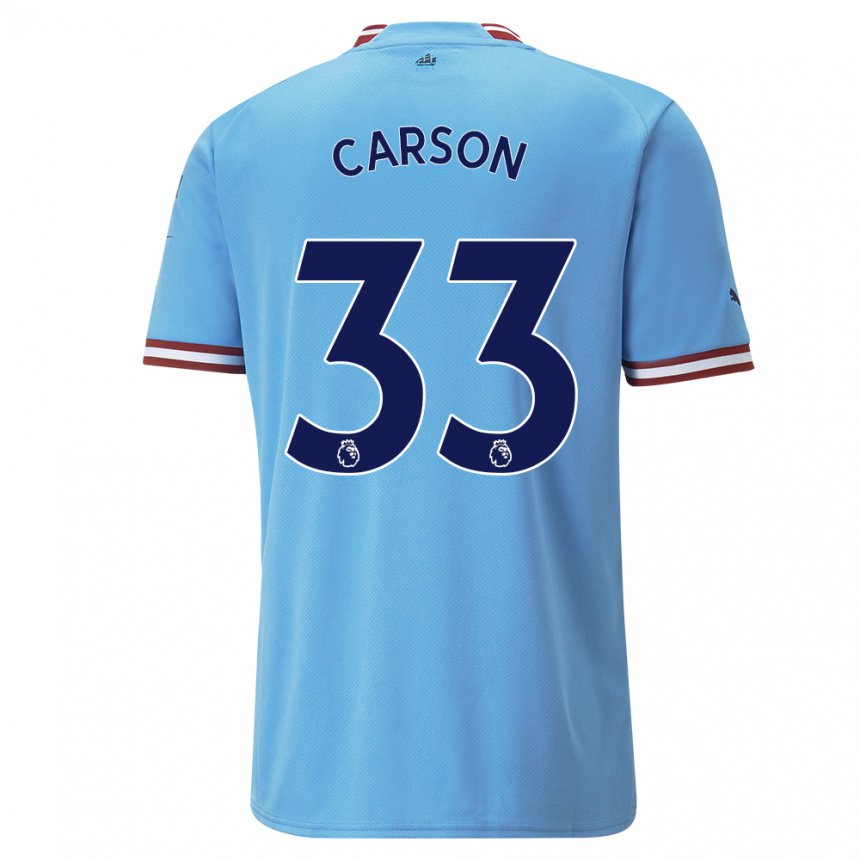 Damen Scott Carson #33 Blau Rot Heimtrikot Trikot 2022/23 T-shirt Österreich