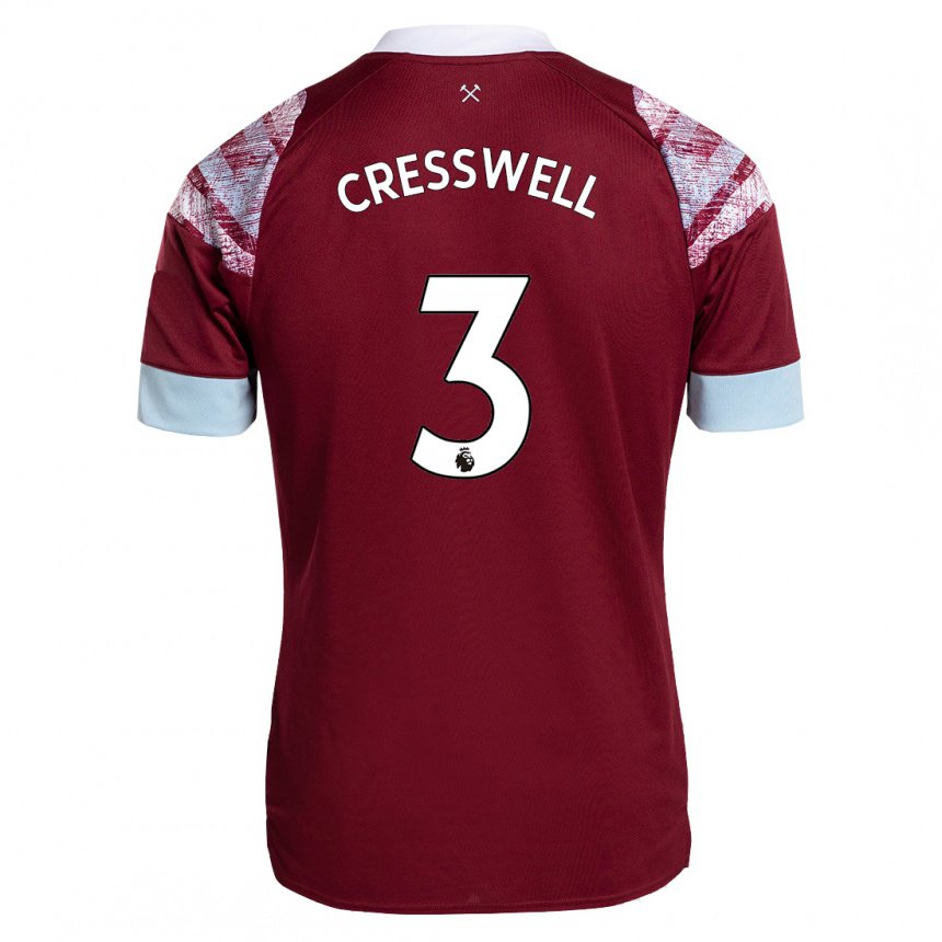 Damen Aaron Cresswell #3 Rotwein Heimtrikot Trikot 2022/23 T-shirt Österreich