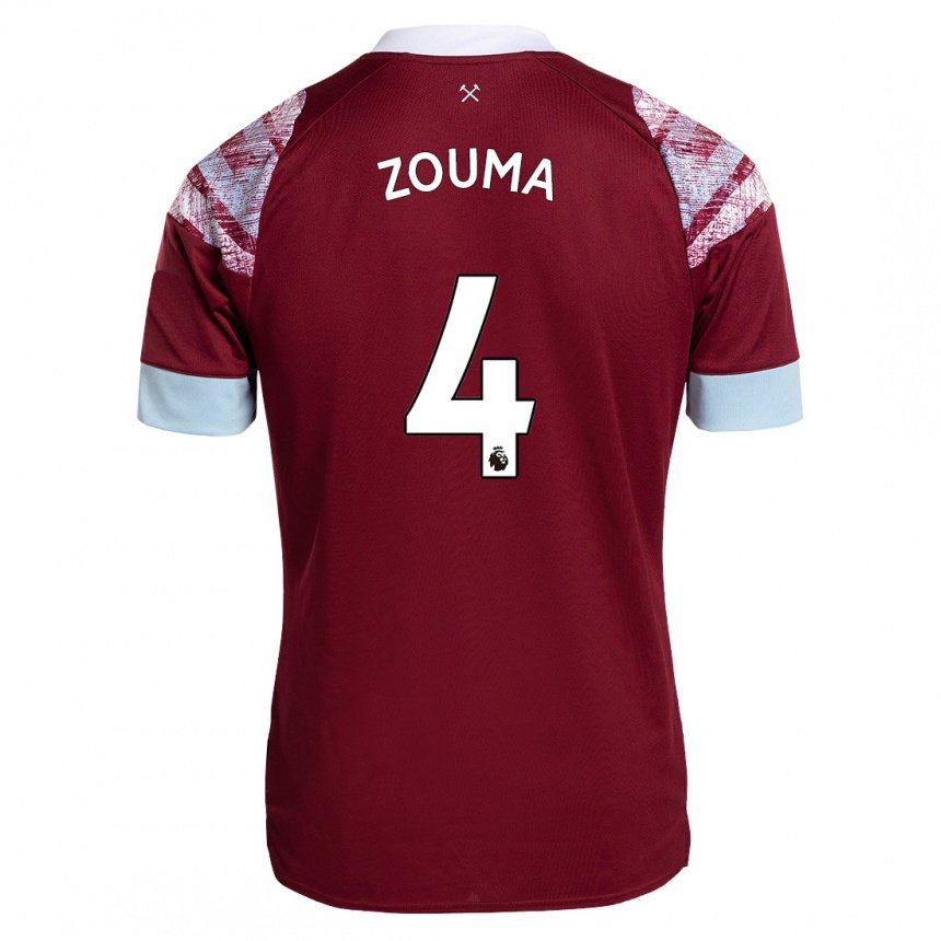 Damen Kurt Zouma #4 Rotwein Heimtrikot Trikot 2022/23 T-shirt Österreich