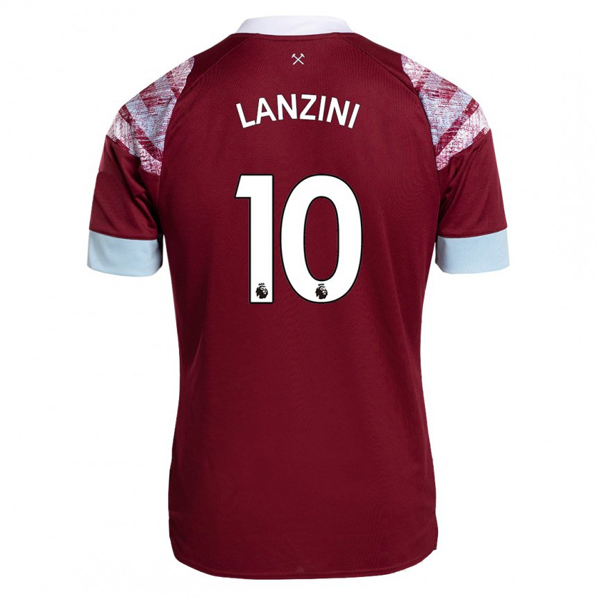 Damen Manuel Lanzini #10 Rotwein Heimtrikot Trikot 2022/23 T-shirt Österreich