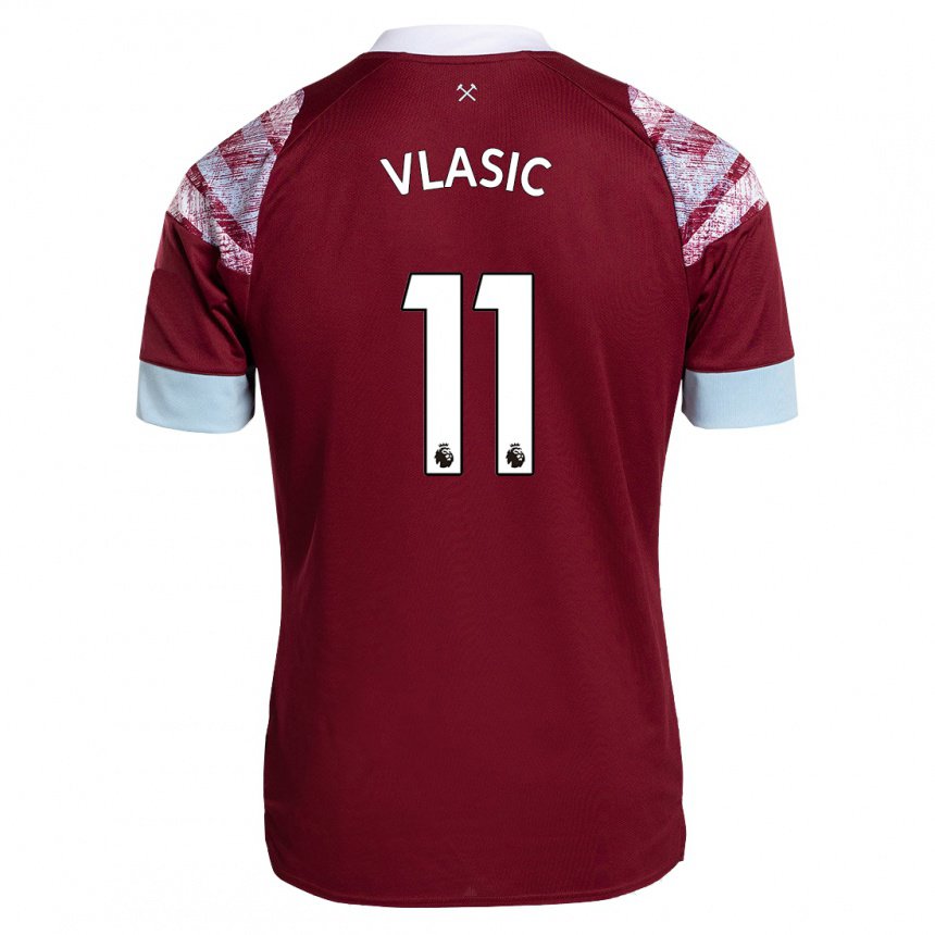 Damen Nikola Vlasic #11 Rotwein Heimtrikot Trikot 2022/23 T-shirt Österreich