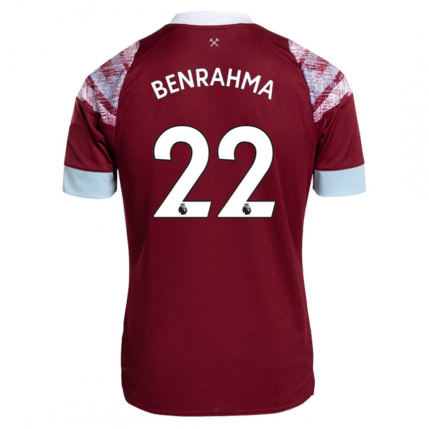 Damen Said Benrahma #22 Rotwein Heimtrikot Trikot 2022/23 T-shirt Österreich