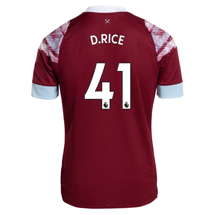 Damen Declan Rice #41 Rotwein Heimtrikot Trikot 2022/23 T-shirt Österreich