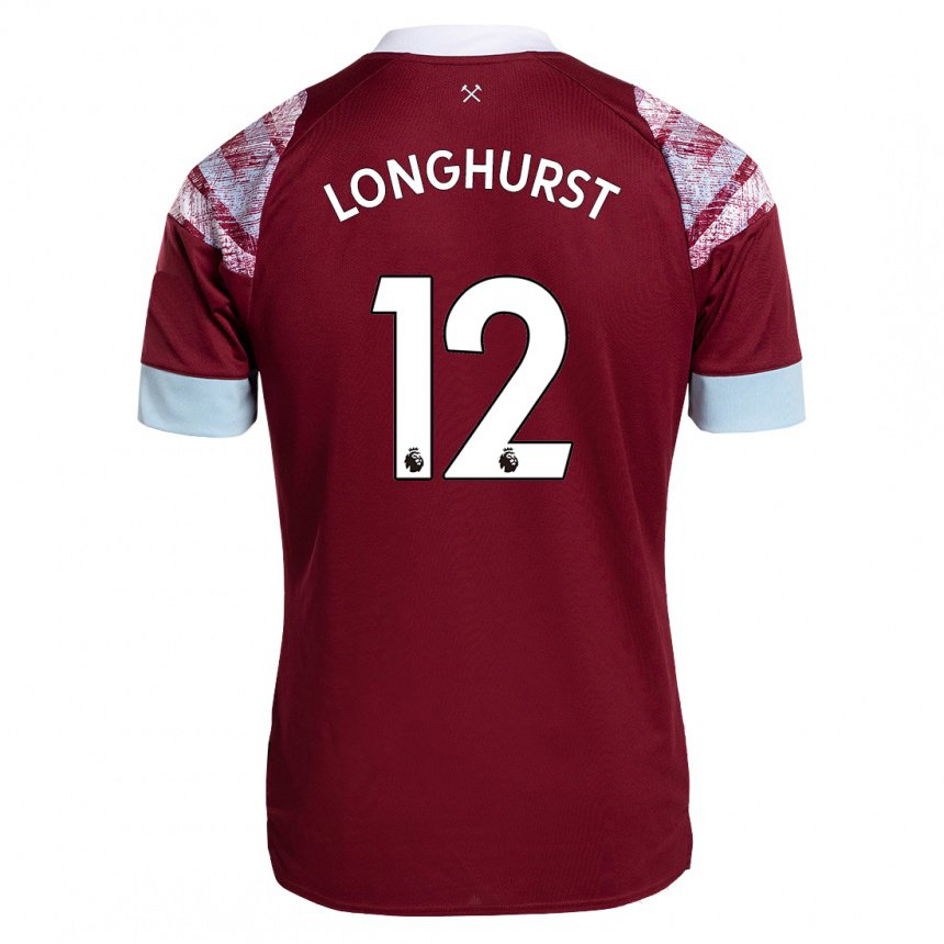 Damen Kate Longhurst #12 Rotwein Heimtrikot Trikot 2022/23 T-shirt Österreich