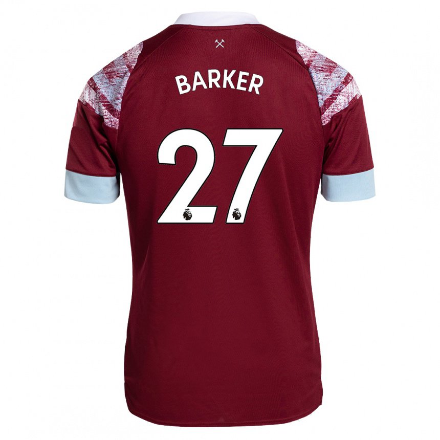 Damen Maisy Barker #27 Rotwein Heimtrikot Trikot 2022/23 T-shirt Österreich