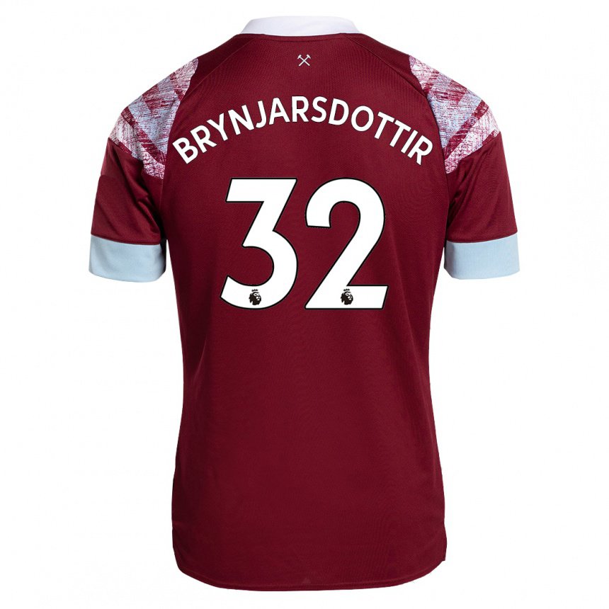 Damen Dagny Brynjarsdottir #32 Rotwein Heimtrikot Trikot 2022/23 T-shirt Österreich
