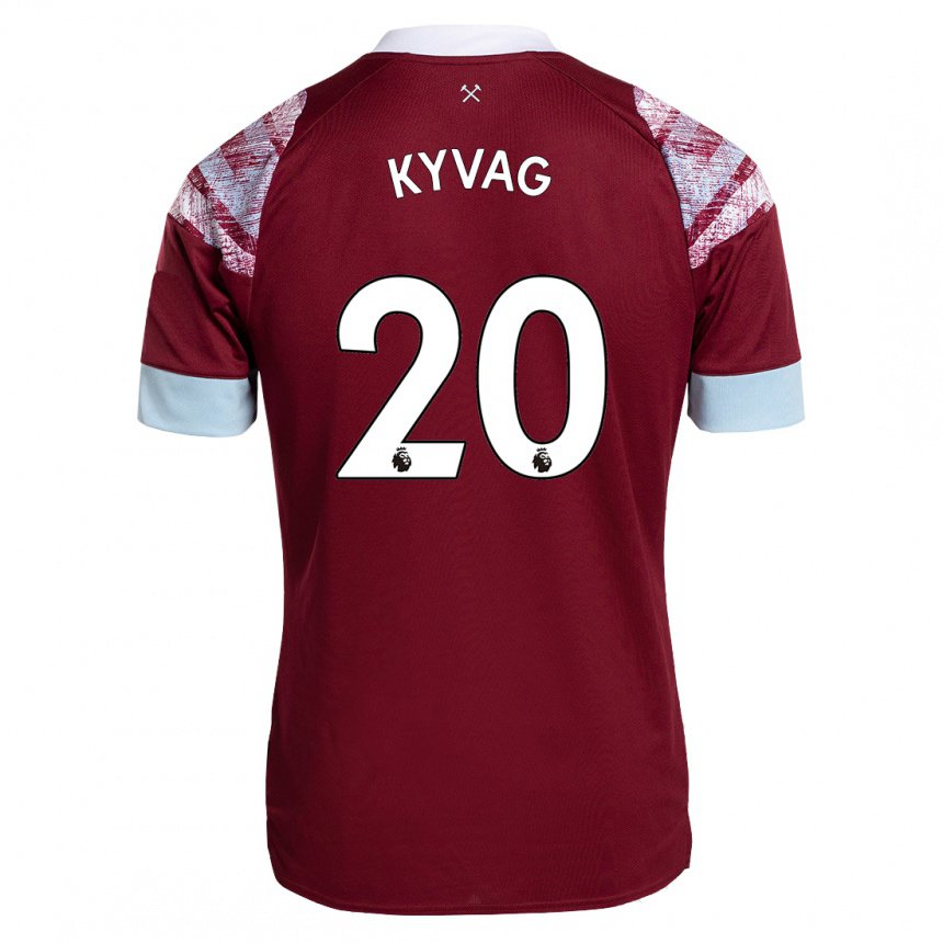 Damen Thea Kyvag #20 Rotwein Heimtrikot Trikot 2022/23 T-shirt Österreich