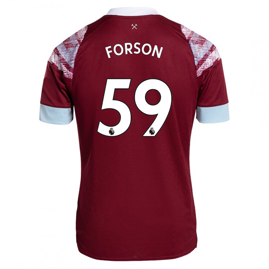 Damen Keenan Forson #59 Rotwein Heimtrikot Trikot 2022/23 T-shirt Österreich