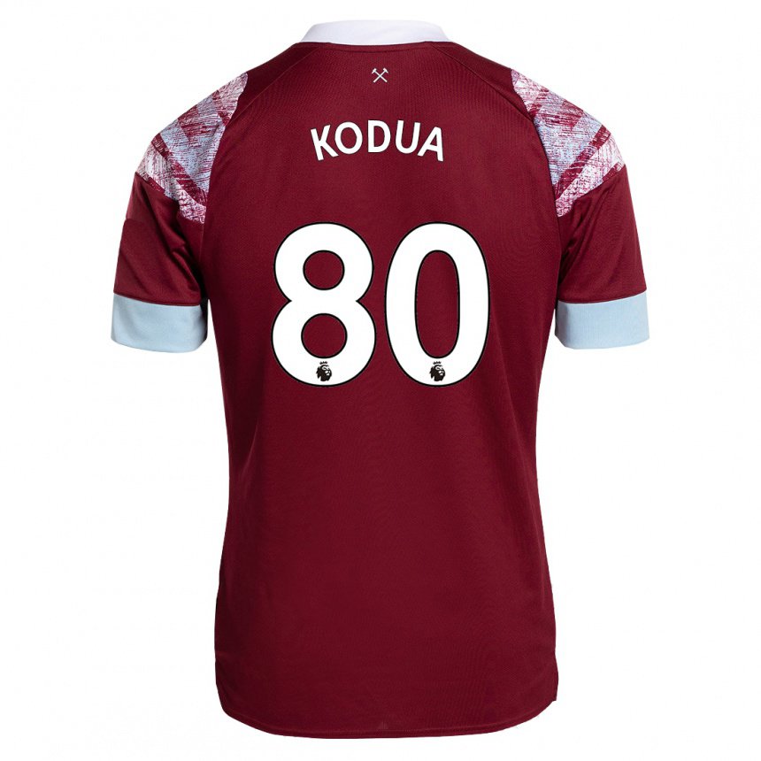 Damen Gideon Kodua #80 Rotwein Heimtrikot Trikot 2022/23 T-shirt Österreich