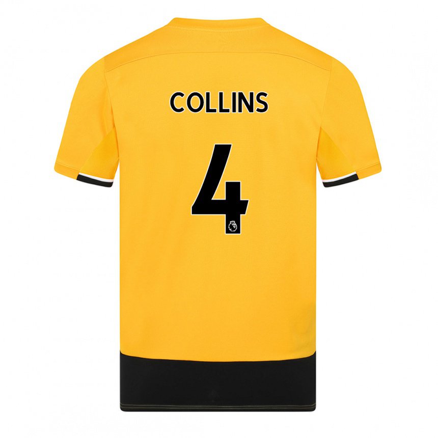 Damen Nathan Collins #4 Gelb Schwarz Heimtrikot Trikot 2022/23 T-shirt Österreich