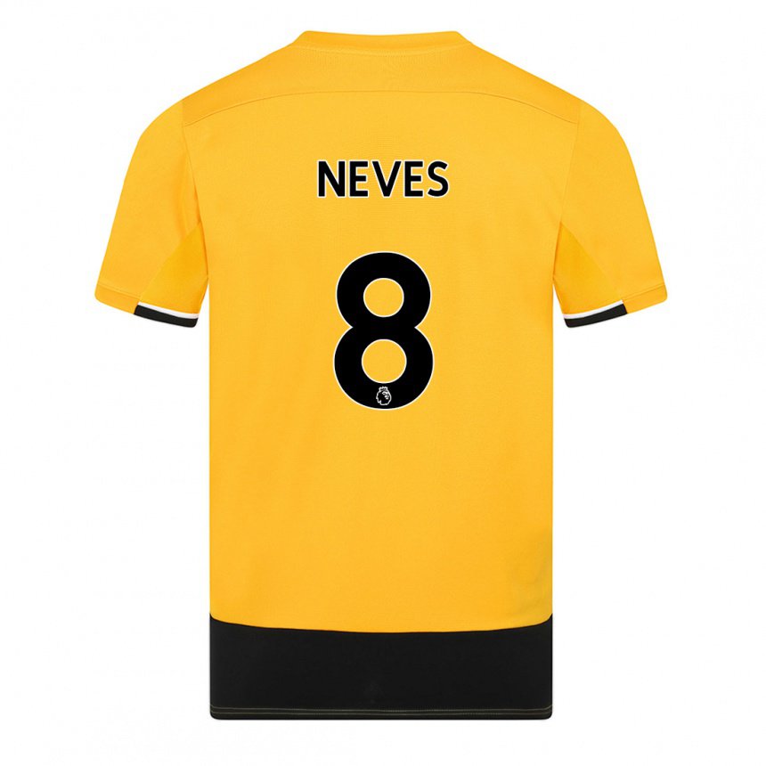 Damen Ruben Neves #8 Gelb Schwarz Heimtrikot Trikot 2022/23 T-shirt Österreich