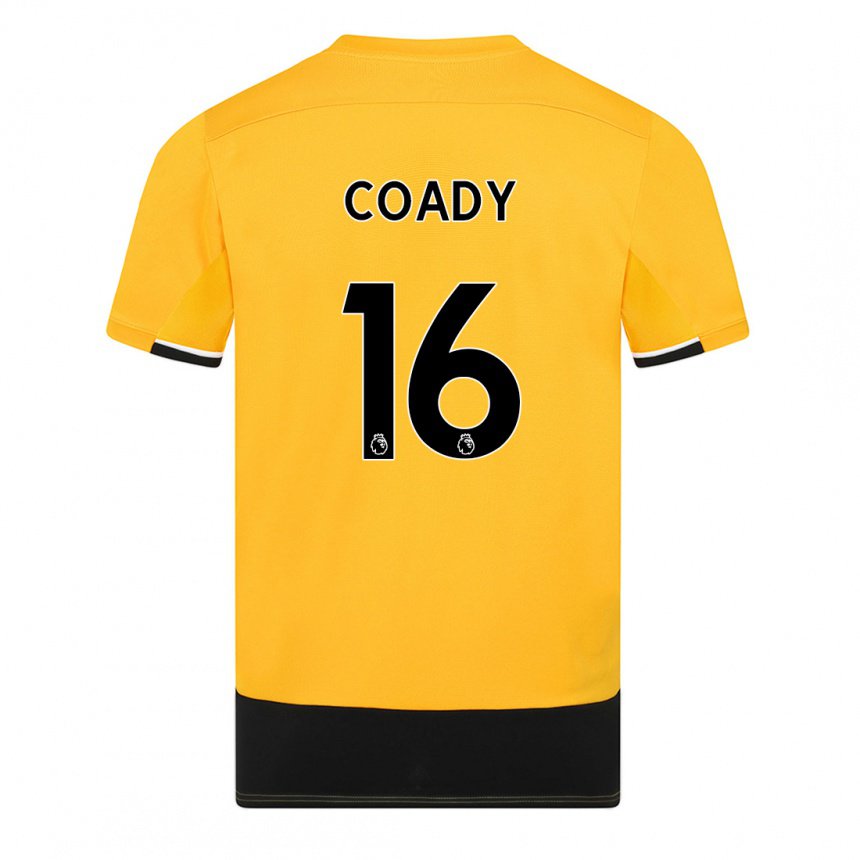 Damen Conor Coady #16 Gelb Schwarz Heimtrikot Trikot 2022/23 T-shirt Österreich