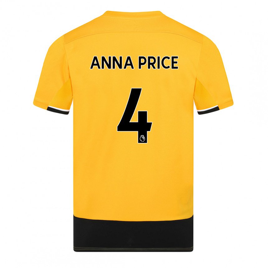 Damen Anna Price #4 Gelb Schwarz Heimtrikot Trikot 2022/23 T-shirt Österreich