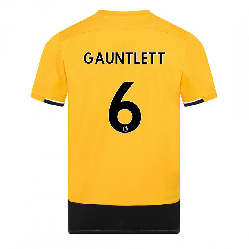 Damen Maz Gauntlett #6 Gelb Schwarz Heimtrikot Trikot 2022/23 T-shirt Österreich
