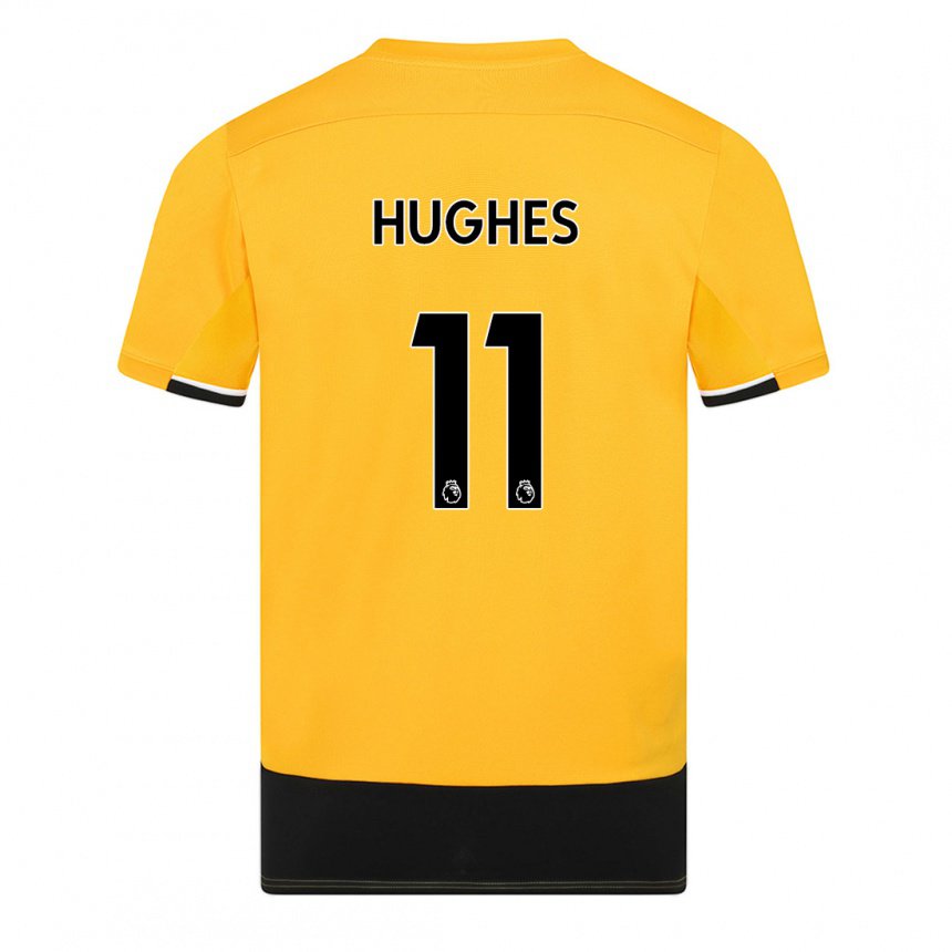 Damen Amber Hughes #11 Gelb Schwarz Heimtrikot Trikot 2022/23 T-shirt Österreich
