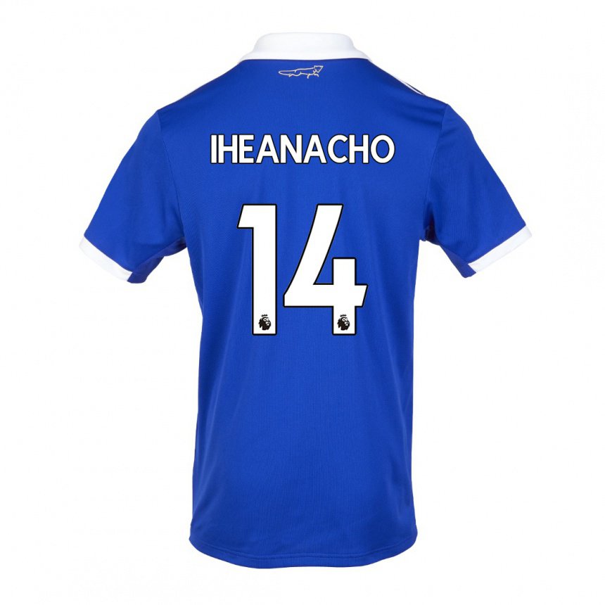 Damen Kelechi Iheanacho #14 Blau Weiss Heimtrikot Trikot 2022/23 T-shirt Österreich
