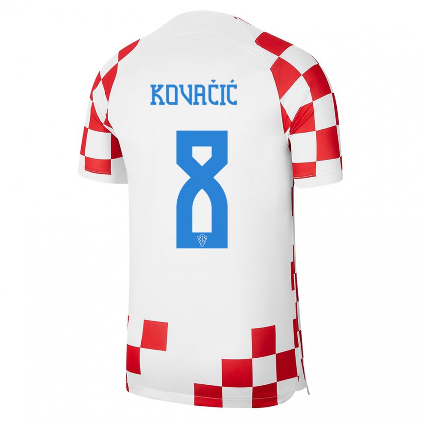 Kinder Kroatische Mateo Kovacic #8 Rot-weiss Heimtrikot Trikot 22-24 T-shirt Österreich