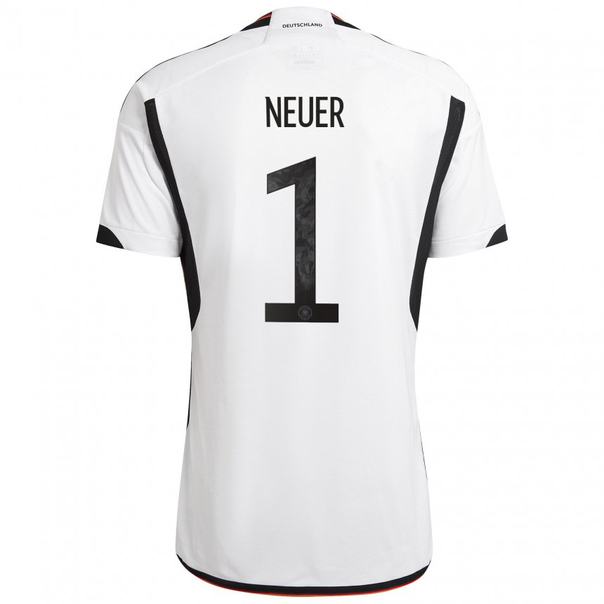 Kinder Deutsche Manuel Neuer #1 Weiß Schwarz Heimtrikot Trikot 22-24 T-shirt Österreich