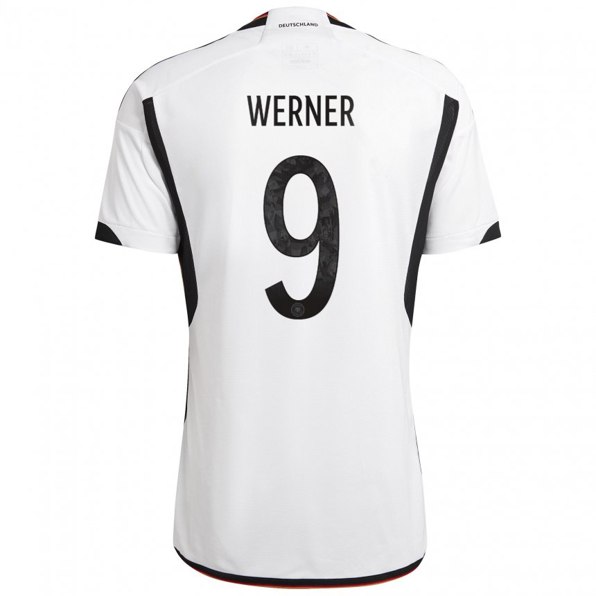 Kinder Deutsche Timo Werner #9 Weiß Schwarz Heimtrikot Trikot 22-24 T-shirt Österreich