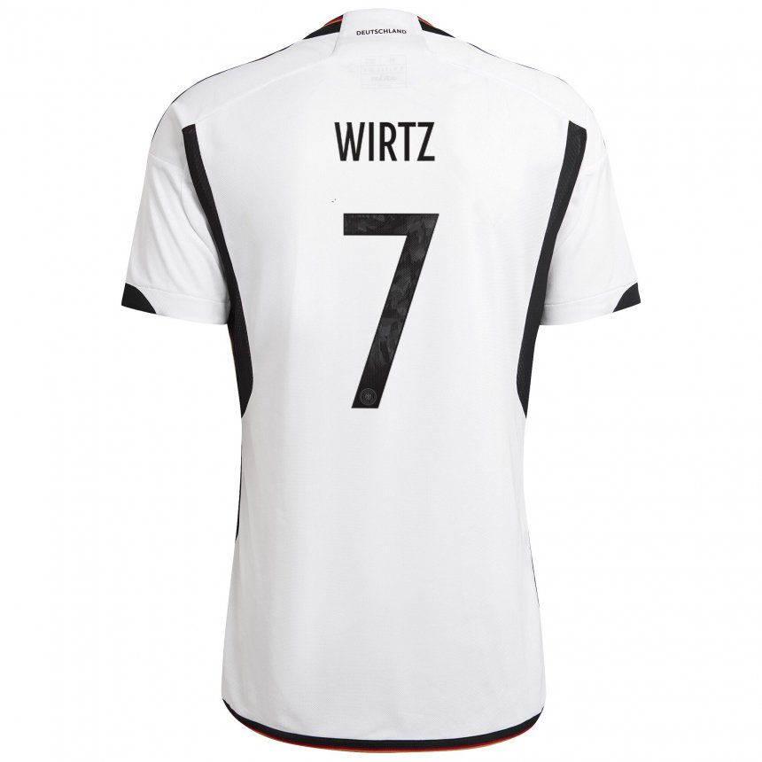 Kinder Deutsche Florian Wirtz #7 Weiß Schwarz Heimtrikot Trikot 22-24 T-shirt Österreich
