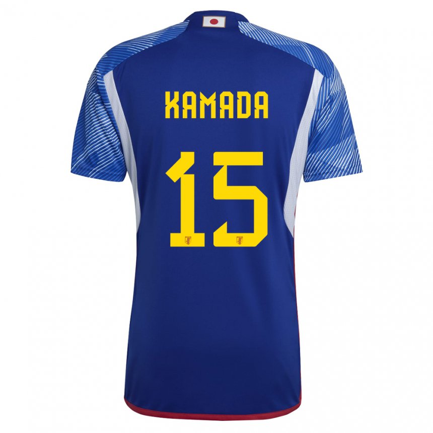 Kinder Japanische Daichi Kamada #15 Königsblau Heimtrikot Trikot 22-24 T-shirt Österreich