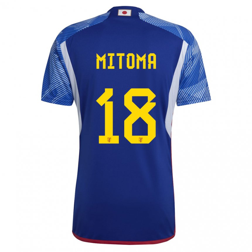 Kinder Japanische Kaoru Mitoma #18 Königsblau Heimtrikot Trikot 22-24 T-shirt Österreich