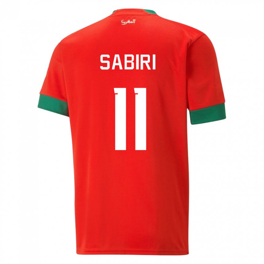Kinder Marokkanische Abdelhamid Sabiri #11 Rot Heimtrikot Trikot 22-24 T-shirt Österreich