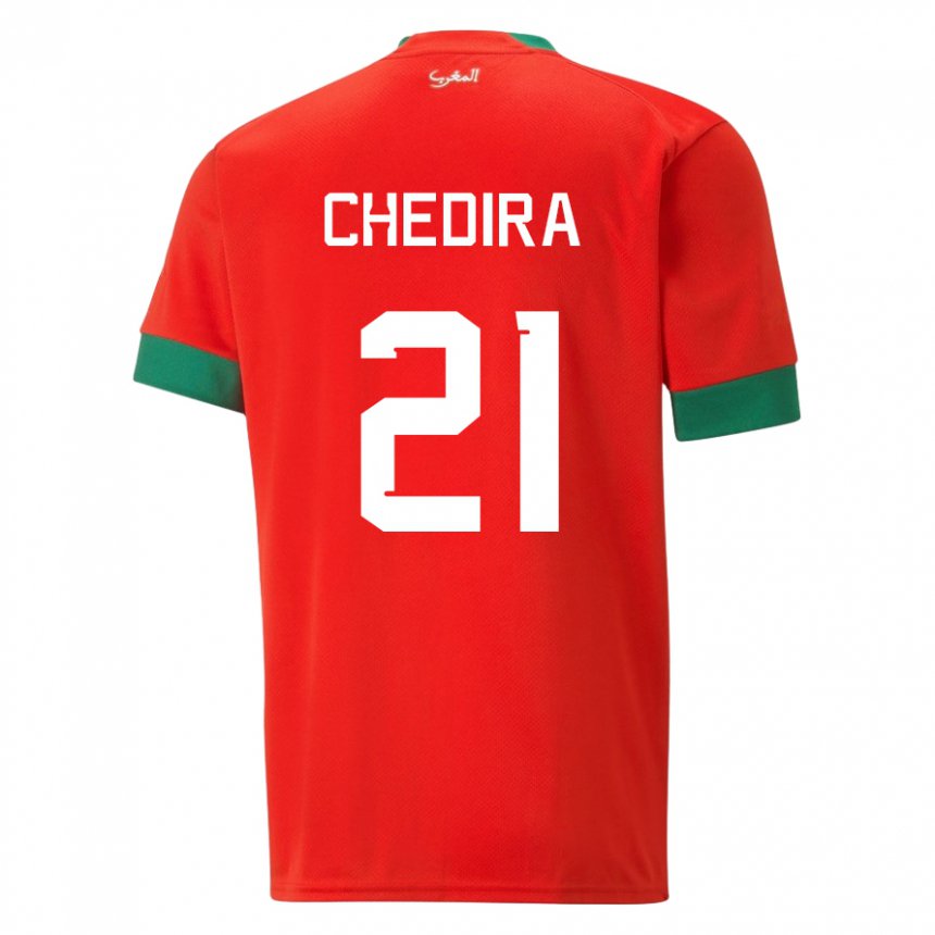 Kinder Marokkanische Walid Chedira #21 Rot Heimtrikot Trikot 22-24 T-shirt Österreich