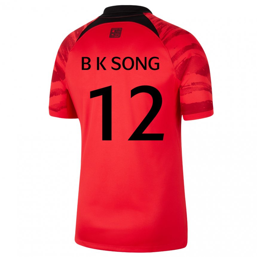 Kinder Südkoreanische Bum-keun Song #12 Rot Schwarz Heimtrikot Trikot 22-24 T-shirt Österreich