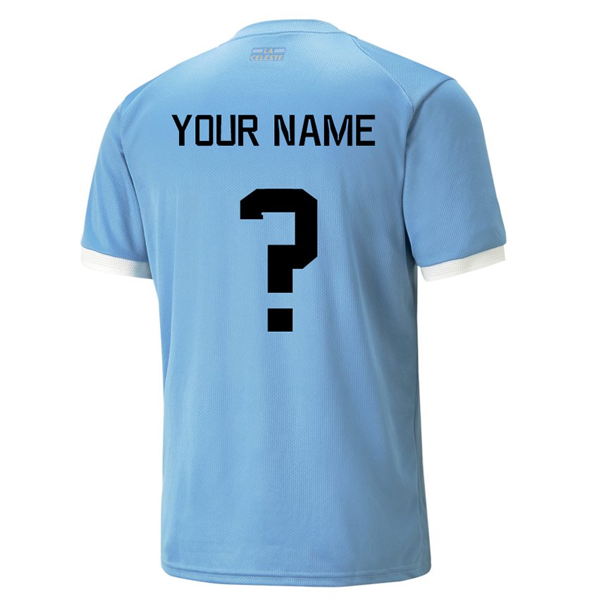 Kinder Uruguayische Ihren Namen #0 Blau Heimtrikot Trikot 22-24 T-shirt Österreich