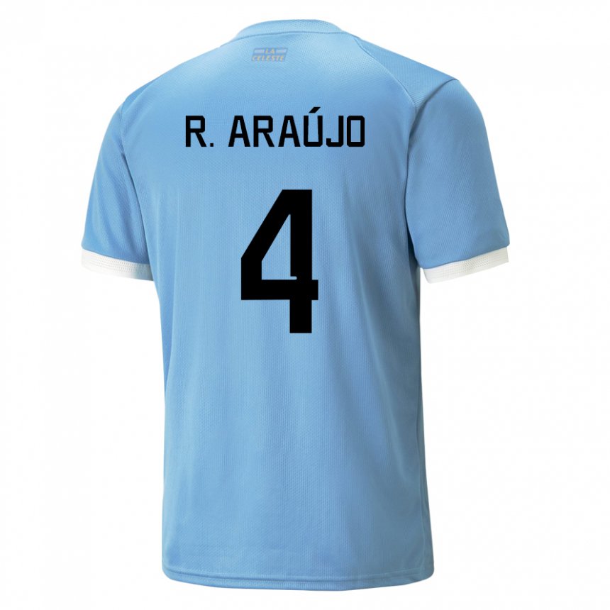 Kinder Uruguayische Ronald Araujo #4 Blau Heimtrikot Trikot 22-24 T-shirt Österreich