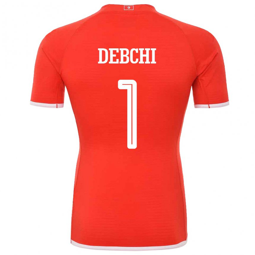 Kinder Tunesische Mohamed Sedki Debchi #1 Rot Heimtrikot Trikot 22-24 T-shirt Österreich
