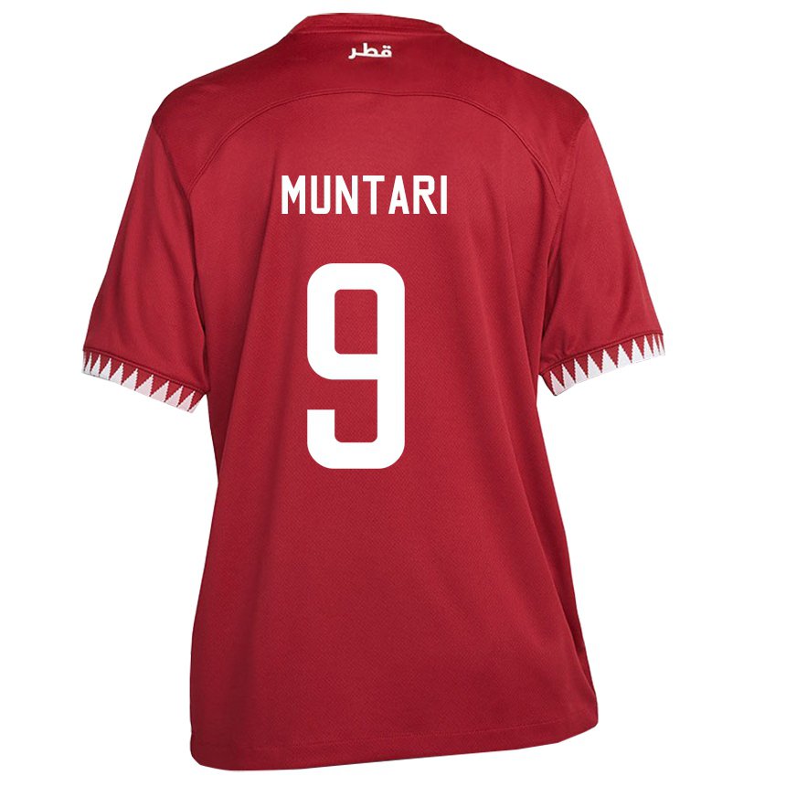 Kinder Katarische Mohammed Muntari #9 Kastanienbraun Heimtrikot Trikot 22-24 T-shirt Österreich