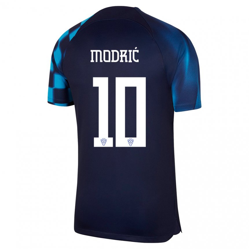 Kinder Kroatische Luka Modric #10 Dunkelblau Auswärtstrikot Trikot 22-24 T-shirt Österreich