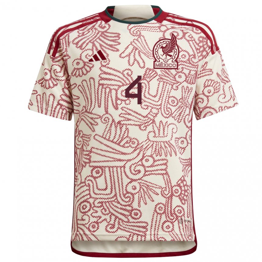 Kinder Mexikanische Edson Alvarez #4 Wunder Weiß Rot Auswärtstrikot Trikot 22-24 T-shirt Österreich