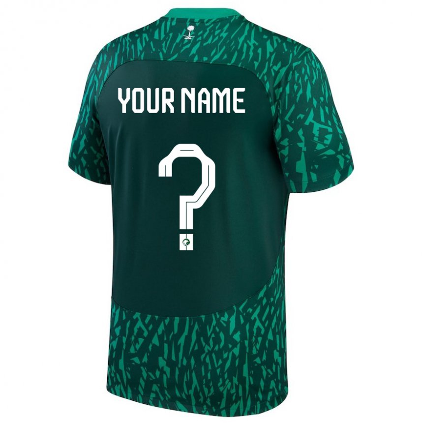 Kinder Saudi-arabische Ihren Namen #0 Dunkelgrün Auswärtstrikot Trikot 22-24 T-shirt Österreich