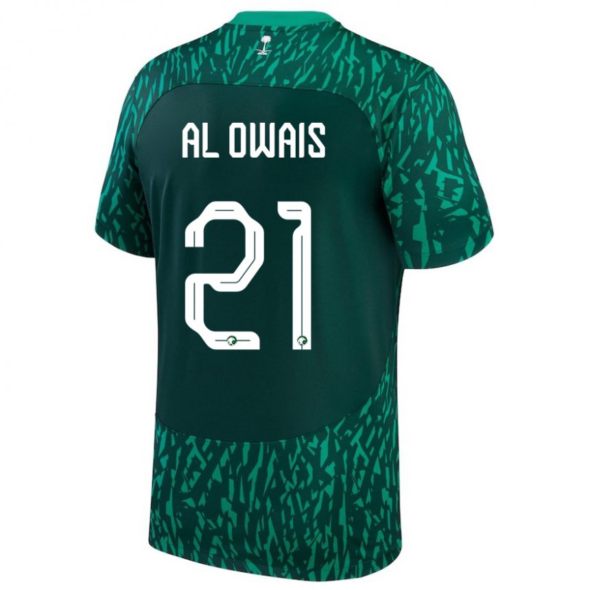 Kinder Saudi-arabische Mohammed Al Owais #21 Dunkelgrün Auswärtstrikot Trikot 22-24 T-shirt Österreich