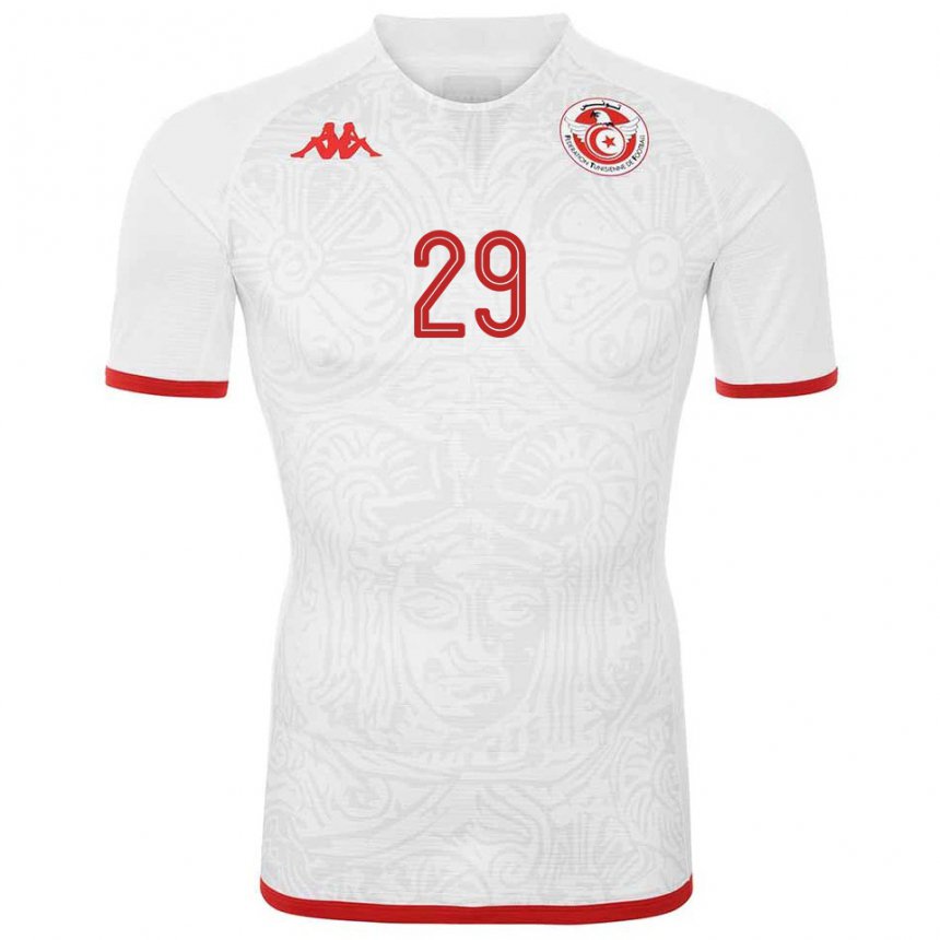 Kinder Tunesische Sayfallah Ltaief #29 Weiß Auswärtstrikot Trikot 22-24 T-shirt Österreich