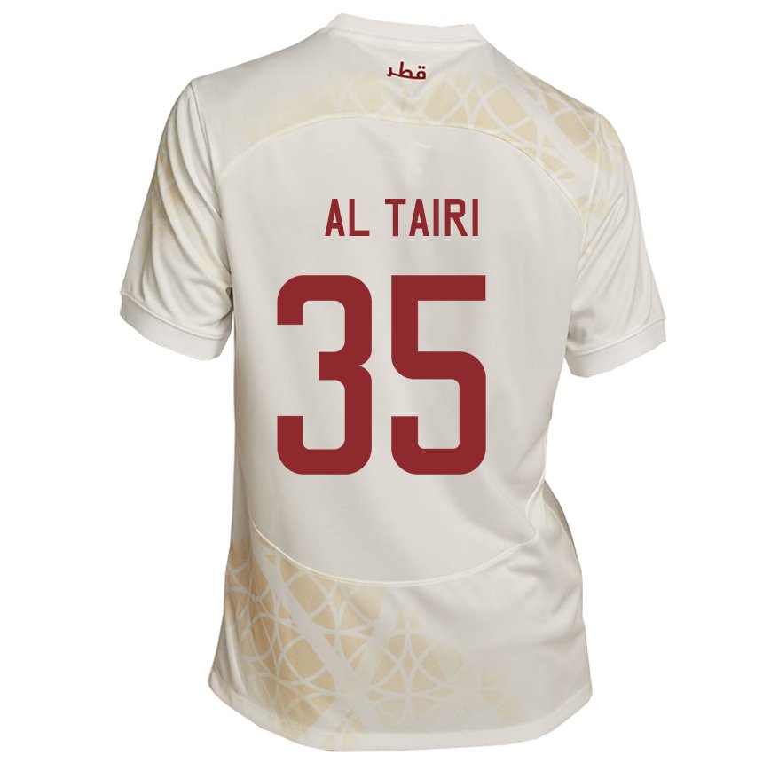 Kinder Katarische Osamah Al Tairi #35 Goldbeige Auswärtstrikot Trikot 22-24 T-shirt Österreich