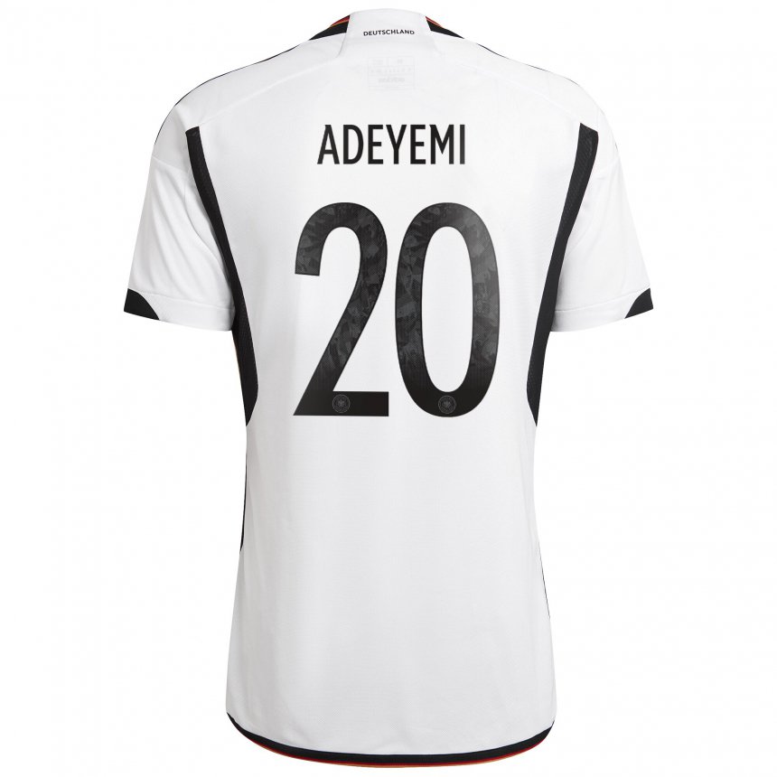 Herren Deutsche Karim Adeyemi #20 Weiß Schwarz Heimtrikot Trikot 22-24 T-shirt Österreich
