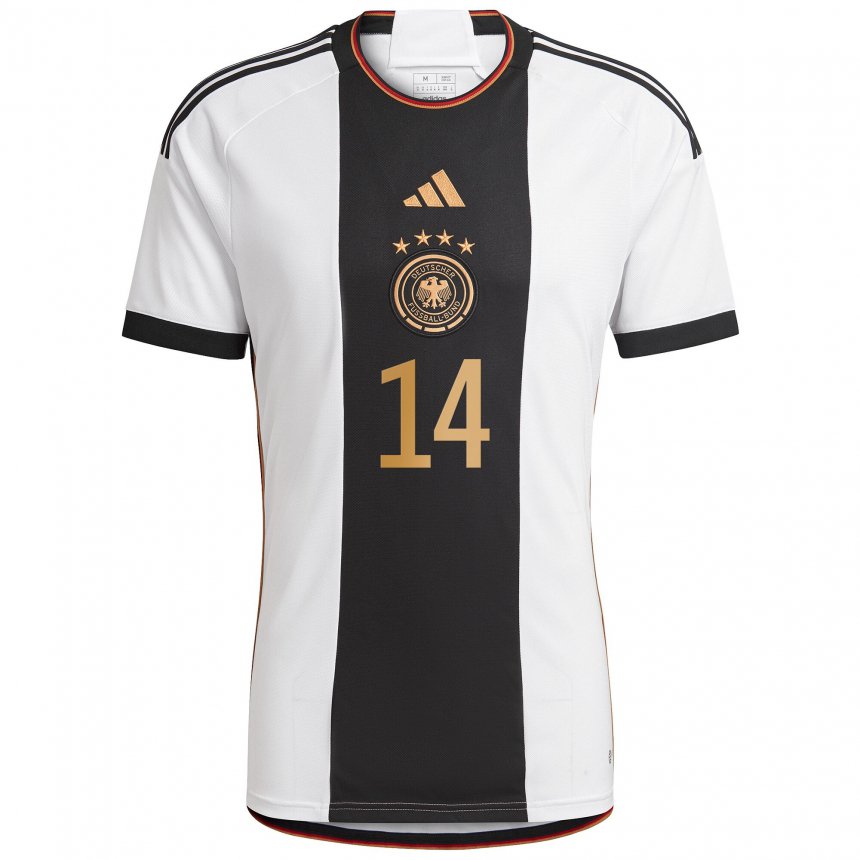 Herren Deutsche Jamal Musiala #14 Weiß Schwarz Heimtrikot Trikot 22-24 T-shirt Österreich