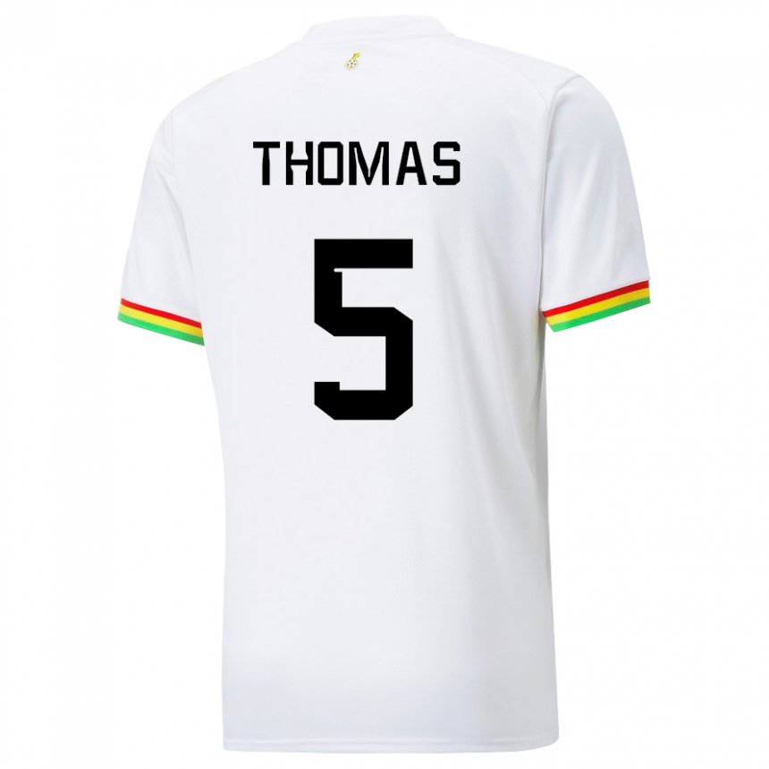 Herren Ghanaische Thomas Partey #5 Weiß Heimtrikot Trikot 22-24 T-shirt Österreich