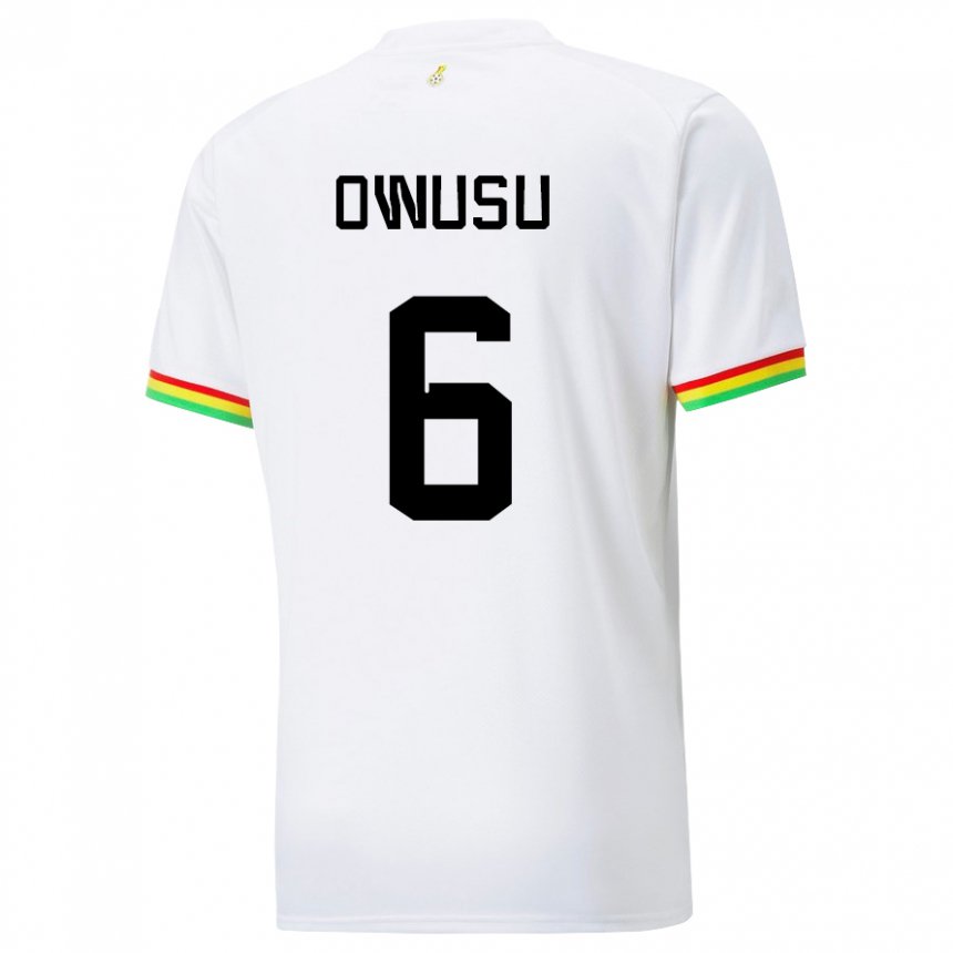 Herren Ghanaische Elisha Owusu #6 Weiß Heimtrikot Trikot 22-24 T-shirt Österreich