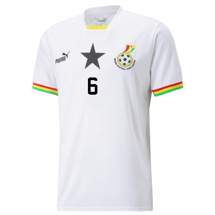 Herren Ghanaische Elisha Owusu #6 Weiß Heimtrikot Trikot 22-24 T-shirt Österreich