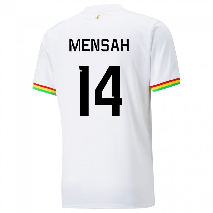 Herren Ghanaische Gideon Mensah #14 Weiß Heimtrikot Trikot 22-24 T-shirt Österreich