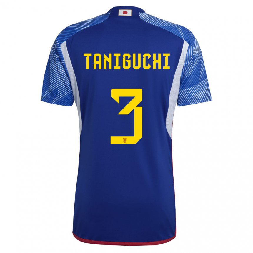 Herren Japanische Shogo Taniguchi #3 Königsblau Heimtrikot Trikot 22-24 T-shirt Österreich